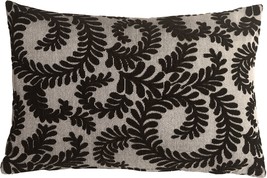Brackendale Ferns Black Rectangular Throw Pillow, with Polyfill Insert - £40.26 GBP