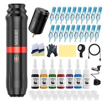Tattoo Gun Kit with Wireless Rotary Tattoo Machine, 1500mAh Battery 20 C... - $34.99