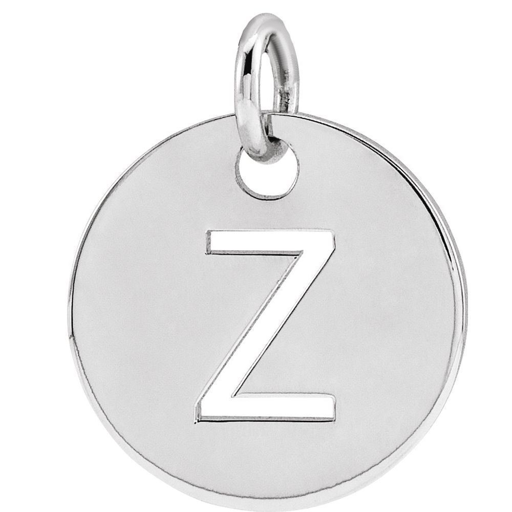 Primary image for Precious Stars Unisex Sterling Silver Initial Z Disc Pendant
