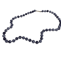 2&quot; Gemstone Necklace Jasper Necklace 8mm Knotted Grey Stone Necklace - £22.57 GBP