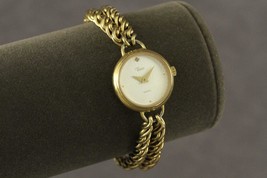 Modern Costume Jewelry Timex Diamond Face Gold Tone Hong Kong Band Watch 7.5&quot; - £16.45 GBP