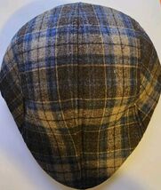 American Bears Men&#39;s Flat Cap Brown And Blue Polyester One Size Fit All - $9.89