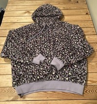 Ugg Women’s Cheetah print Fleece hooded sweatshirt size L Purple Q11 - £30.00 GBP