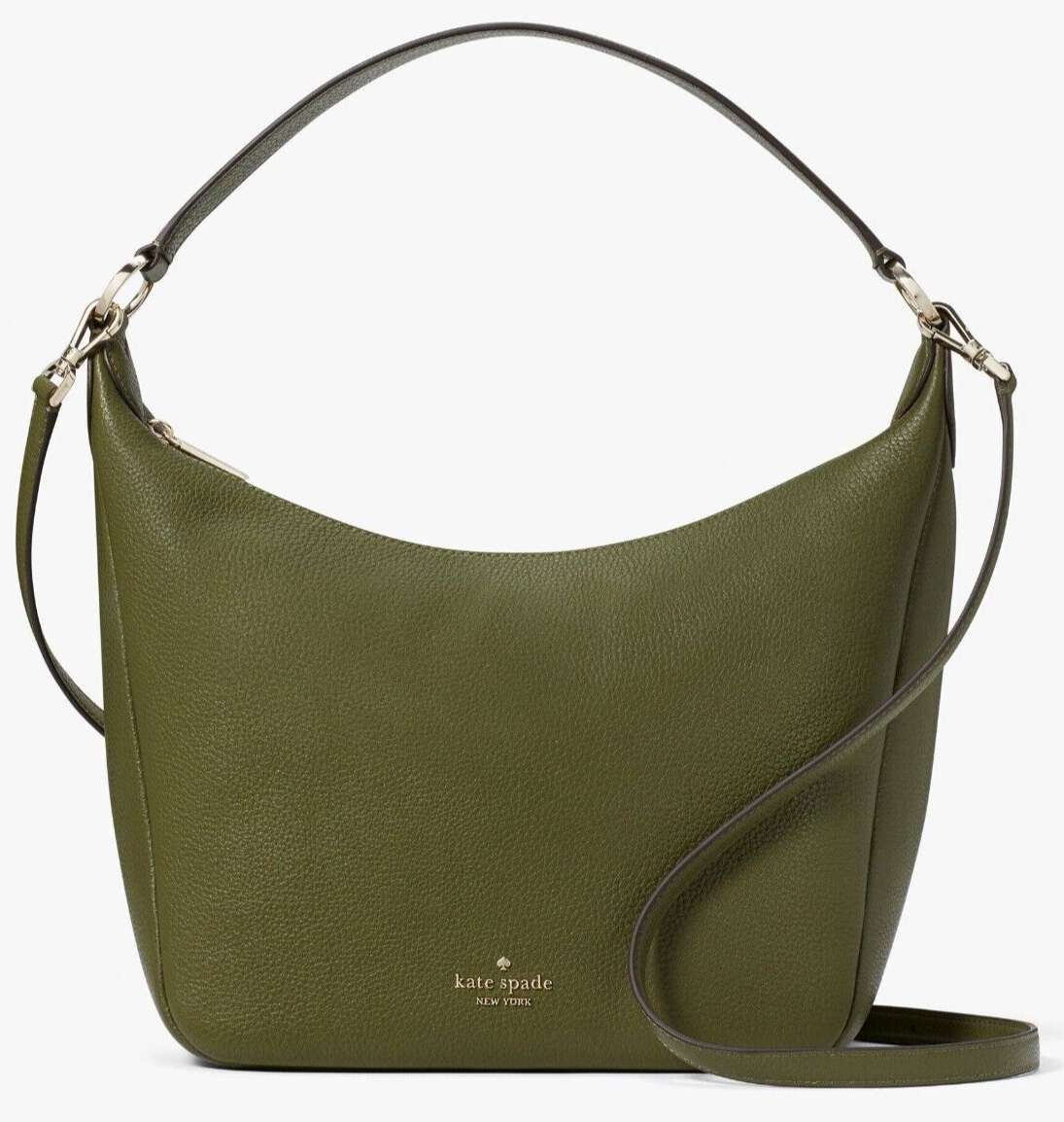 NWB Kate Spade Leila Shoulder Dark Army Green Leather Purse KB694 $399 Gift Bag