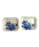 Vintage Asian Footed Porcelain Blue/White Rectangle Footed Dish Lot of 2 - $23.33 CAD