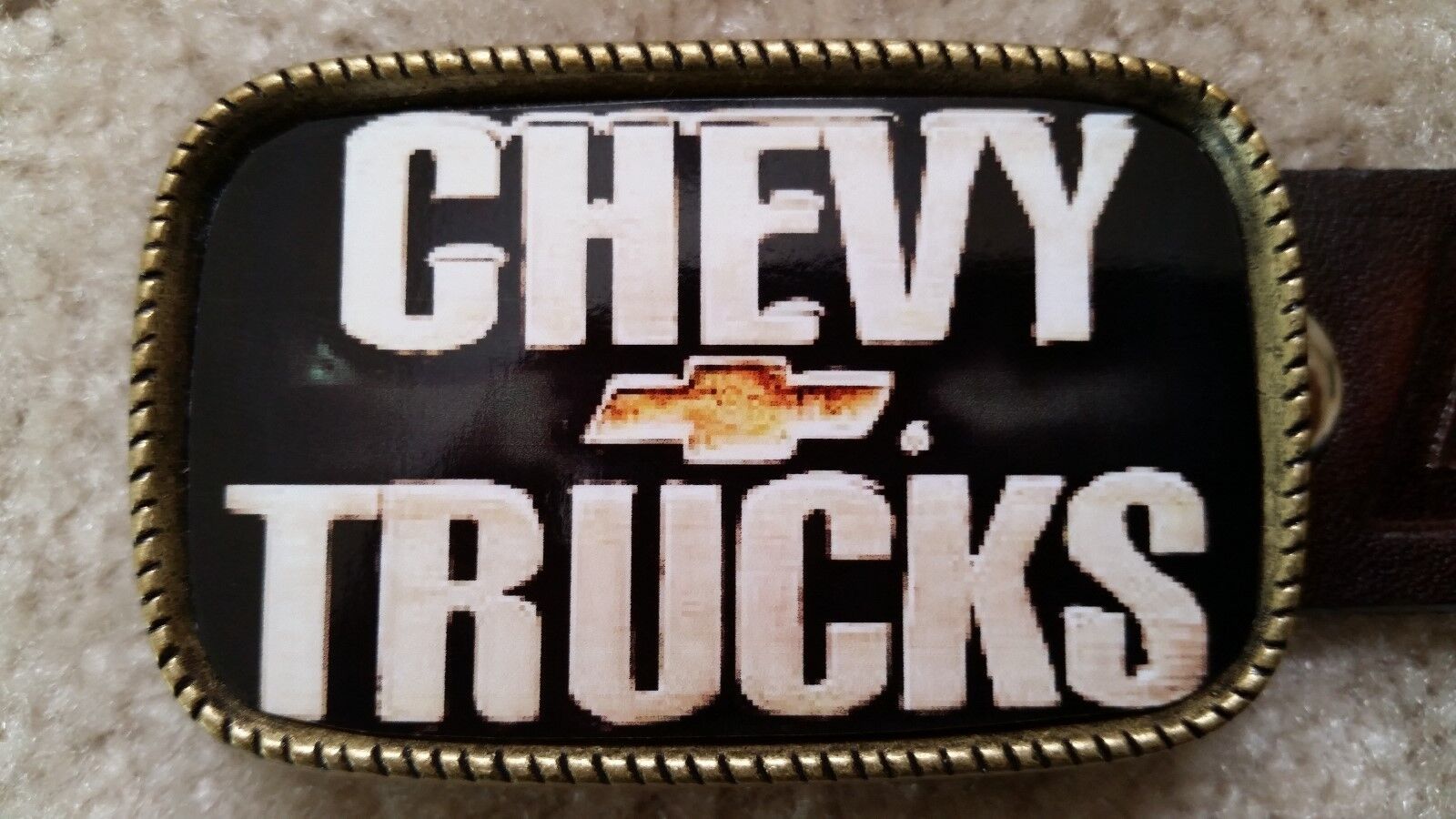 CHEVY TRUCKS Epoxy Photo Buckle New USA - $16.78