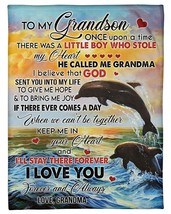 Little Boy Who Stole My Heart Dolphins Custom  Blanket For Grandson From Grandma - £45.38 GBP+