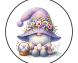 30 GNOME EASTER ENVELOPE SEALS STICKERS LABELS TAGS 1.5&quot; ROUND FLORAL SP... - $7.99