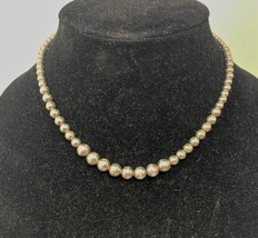 925 Silver Italy Graduated Beads Balls NECKLACE 16&quot; Long, 22.9 Gram - £96.33 GBP