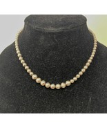 925 Silver Italy Graduated Beads Balls NECKLACE 16&quot; Long, 22.9 Gram - £96.10 GBP