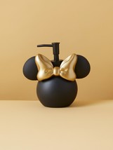 New With Tags Disney Minnie Mouse Black Soap Dispenser 6in Gold Bow Lotion Pump - £30.28 GBP