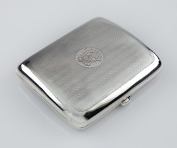Sampson Mordan &amp; Co. Sterling Silver Cigarette Case Monogrammed Nice Condition! - £244.71 GBP
