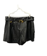 Venus Faux Leather Shorts With Belt Womens Size 24 Black Whimsigoth Bike... - $24.49