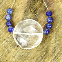 Rock Crystal Lapis Lazuli Beads Faceted Briolette Natural Loose Gemstone - £2.09 GBP