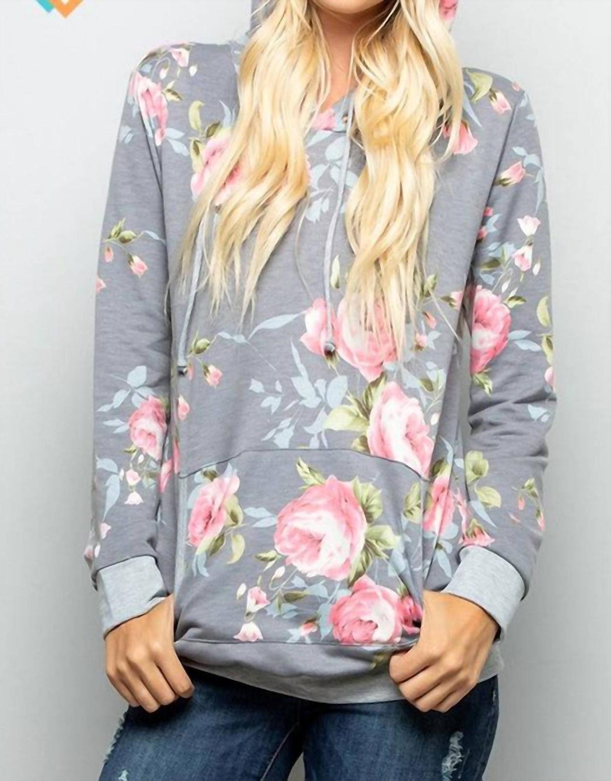 Heimish Usa floral hoodie with kangaroo pocket size 3X - $29.70