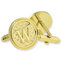 Letter W alphabet initials Cufflink Set Gold or Silver - $37.99