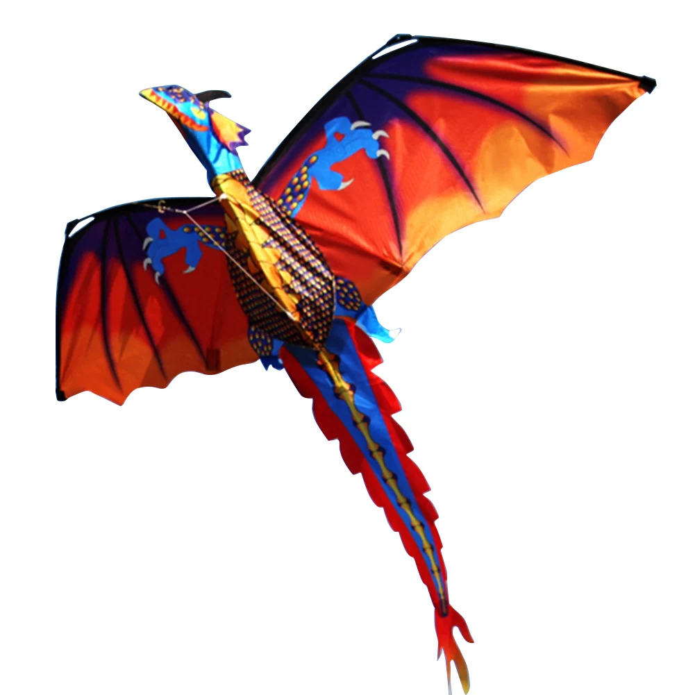 Outdoor Colorful 3D Dragon Flying Kite with 100m Tail Line Animal Kites Children - £15.17 GBP
