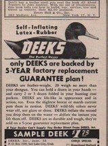 1956 Print Ad Deeks Latex Rubber Duck Decoys Self Inflating Salt Lake City,UTAH - £6.50 GBP