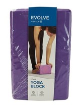 Evolve Gaiam Foam Yoga Block Purple 9&quot; X 6&quot; X 4&quot; Deepen Stretch Improve Balance - £8.29 GBP