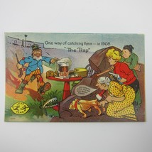 Leap Year Women Hunt Man Lure with Beer Marriage Humor Unposted Antique 1908 - £7.97 GBP
