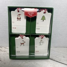 Rae Dunn 20 Christmas Gift Tags Snowman, Santa Clause, Reindeer, Christm... - $18.80