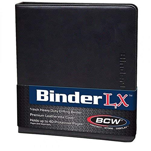 1 Case of 12 1 Inch BCW Albums - LX Leatherette - Collectors - Black