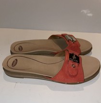 Dr Scholls Originalist Collection Wooden Sandals Clogs Orange Coral Size 7.5 - £33.23 GBP