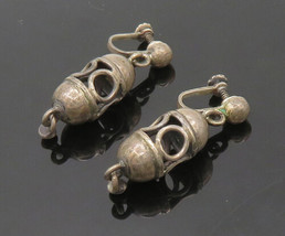 TAXCO 925 Sterling Silver - Vintage Dark Tone Non Pierce Drop Earrings - EG10282 - £46.33 GBP