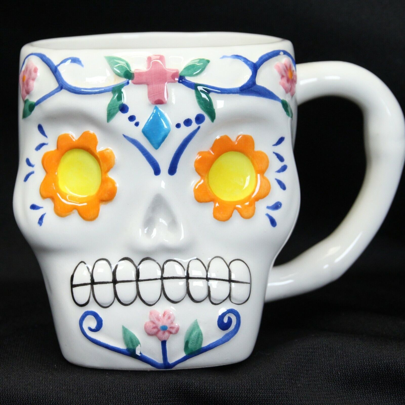Dia De Los Muertos Sugar Skull Coffee Mug Day Of The Dead Halloween Cup - $6.85