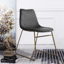 Modern Dining Chairs Set of 2, Velvet Upholstered Side Chairs - Grey - £135.37 GBP
