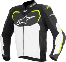 Alpinestars Gp Pro Sports Motorcycle/Motorbike BLACK/WHITE/YELLOW Leather Jacket - £194.67 GBP