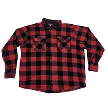 Wrangler Button Up Flannel Shirt Mens XL Long Sleeve Red Black Plaid Casual - $21.62