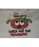 Grandma Watch Out For Reindeer Pink Christmas Bodysuit 0-3 months Girl Baby - £14.14 GBP