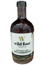WILD FOUR Organic Vanilla Bean Maple Syrup Empty Clear Glass 25.4 OZ - £27.52 GBP