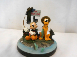 Disney Gone Fishing Mickey Pluto figurine Charles and Bruce Boyer RARE - £147.92 GBP