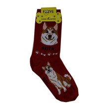 Akita Dog Womens Socks Foozys Size 9-11 Red - £5.38 GBP