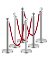 VEVOR Stanchions and Velvet Ropes, 6Pcs, Hollow Base with Stainless Stee... - €64,92 EUR