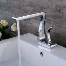 chrome Color single hole bathroom washbasin lavatory square sink faucet tap New - £93.47 GBP