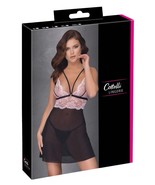 Cottelli LINGERIE Babydoll Black Pink Fun Sheerness with a lot of Sex Ap... - $47.56