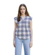 Women Top Liz Claiborne Women Plaid V Neck Top Size XS Plaid - $363.56 MXN