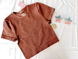 Wild Fable Women T-shirt Cropped Chestnut XS - $9.80