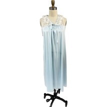 VTG Odette Barsa Blue Nightgown Nylon Sz M Lace Trim/Collar NWT - $1,304.58 MXN