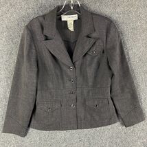 Sag Harbor Blazer Women&#39;s 6P Petite Jacket Gray 100% Polyester Adults - €17,09 EUR