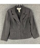Sag Harbor Blazer Women&#39;s 6P Petite Jacket Gray 100% Polyester Adults - €17,09 EUR