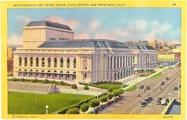 War Memorial and Opera House, Civic Center, San Francisco, CA, vintage postcard - £8.96 GBP