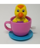 Wind Up Chicken Tea Cup Toy Vintage 1980s Plastic  - £8.51 GBP