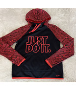 Nike Men’s Black Red Just Do It Therma Fit Hoodie Hand Covers SMALL - $23.50 CAD