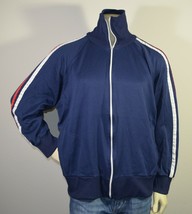 Vintage JC Penny Warm Up Navy w/Stripes Track Jacket Men&#39;s X-Large - £34.34 GBP