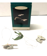 1995 Hallmark Keepsake The Ships of Star Trek Set of 3 Mini Ornaments &amp; Box - £9.27 GBP