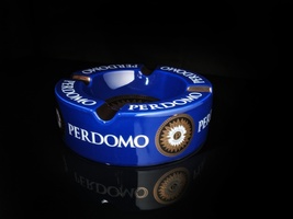 Perdomo Blue and Gold Ceramic Large Cigar Ashtray 9" Diameter NIB image 3